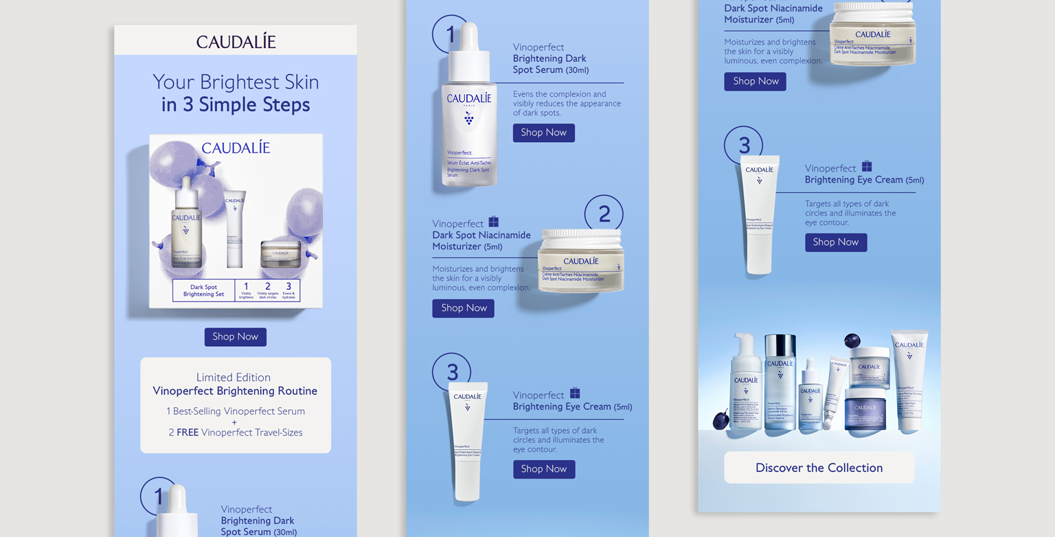Caudalie email marketing design.