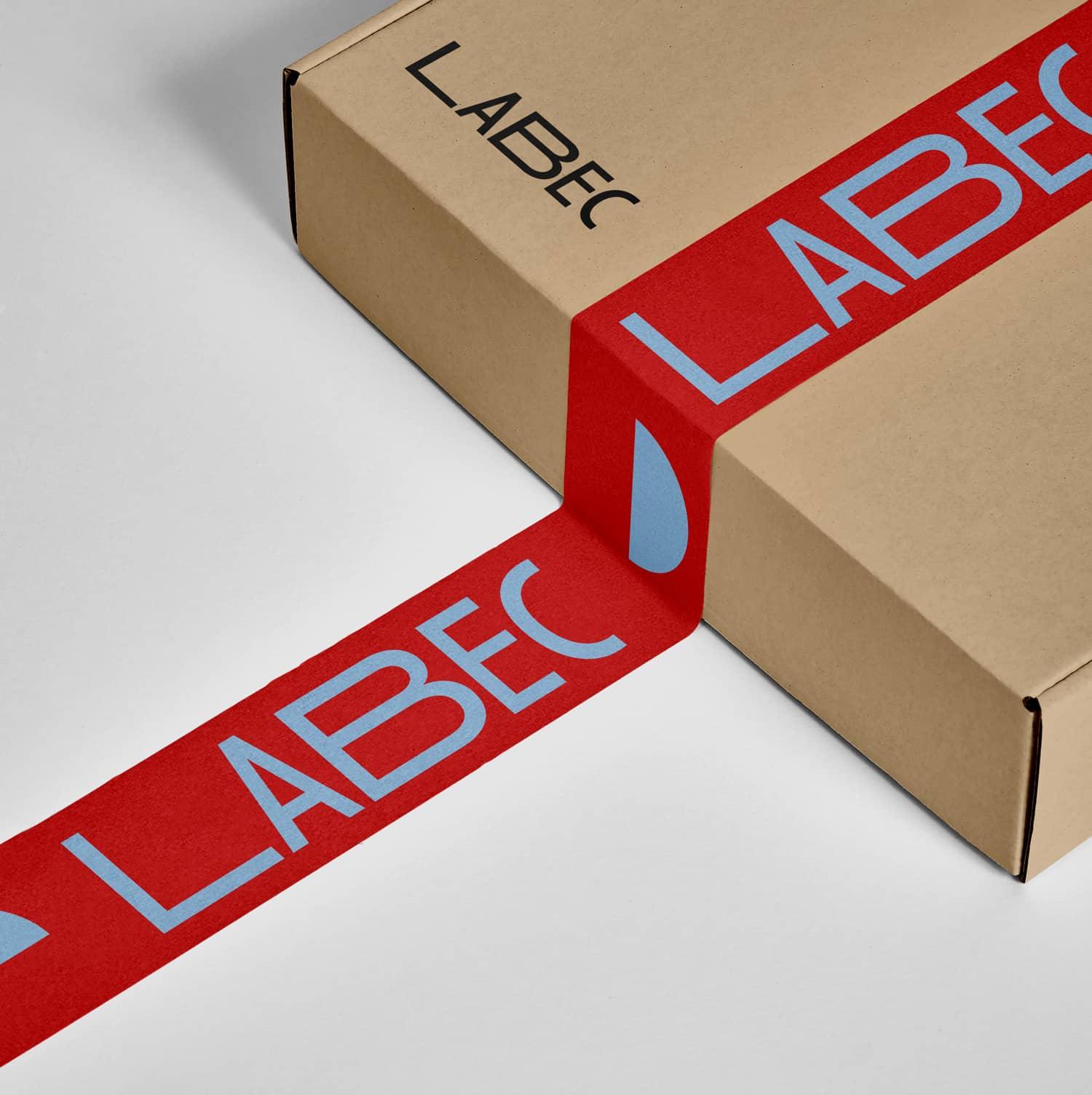 Labec branded packing tape.